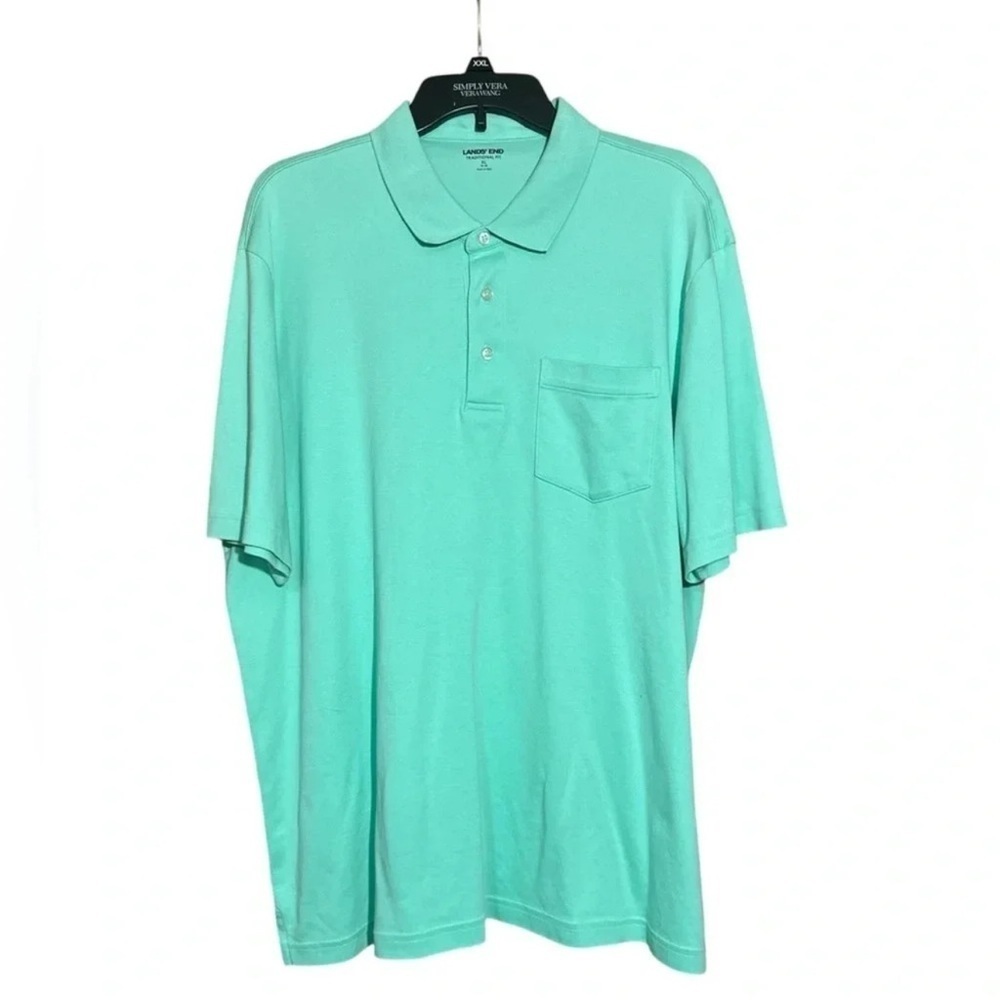 Lands End Polo Men's Green Polo Shirt size XL 46/48